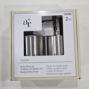 allen + roth Brushed Nickel 15-oz Soap and Lotion Dispenser. Bathroom set, NEW.